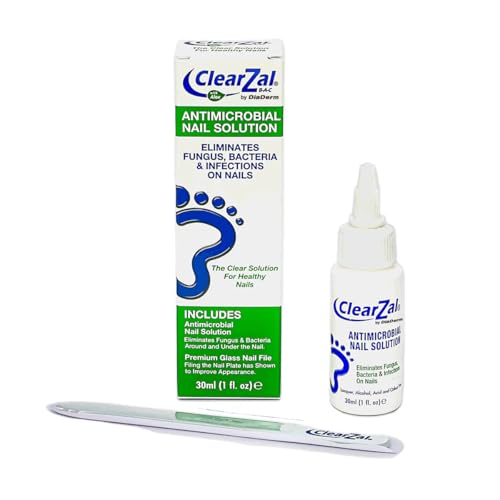 ClearZal Nail Care Liquid with Premium Glass Nail File 1 Fl Oz White