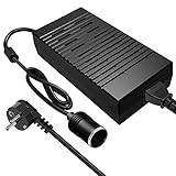 Spannungswandler 230 auf 12,gleichrichter 230v auf 12v,umwandler 230 auf 12 Volt,180W (Max 200W) 12V15A AC zu DC Adapter mit Zigarettenanzünder Buchse, spannungswandler für kühlboxen
