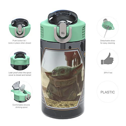 Zak Designs Star Wars The Mandalorian Grogu Kids Dinnerware Set Includes Plate, Bowl, Water Bottle Non-Bpa Made Of Durable Material, Perfect For Kids (Baby Yoda, Grogu) #TOP2