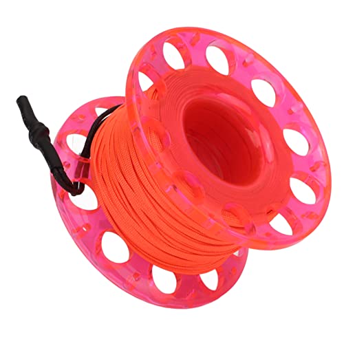 Diving Spool, Finger Reel Joint High Strength Easy Hanging with Stainless Steel Clip for Underwater Cave Wreck Exploration (red wheel)