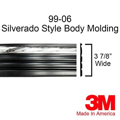 Black Chrome Side Body Trim Molding for 1999-2006 Chevy Silverado - 3-78 Wide Half Roll - 10 ft product thumbnail 5