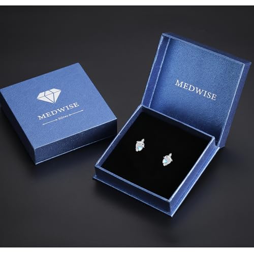 MEDWISE Dolphin Hoop Earrings 925 Sterling Silver Dolphin Earrings with Heart Moonstone Animals Dolphin Jewelry for Ladies Women Daughter Mother Mom Birthday Gift - Image 6