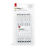 KINGART 430-6 Inkline Black Ink, Set of 6, Assorted Tips Fine Line Pen, 6 Piece