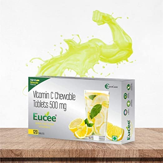 Eucee Vitamin C Chewable Tablets for Skin & Immunity Vegan Formula