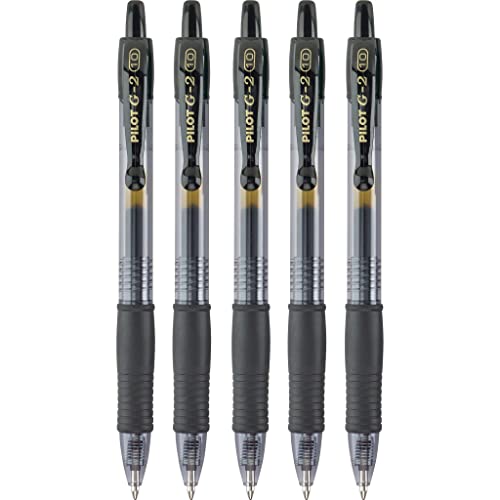 Pilot, G2 Premium Gel Roller Pens, Bold Point 1 Mm, Pack Of 5, Black #TOP2