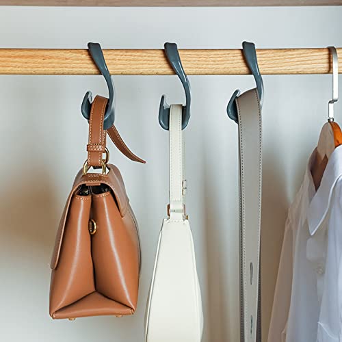 Image of AUGEN Plastic Purse Hook Bag Rack Holder Handbag Hanger Organizer Storage Over The Closet Rod Hanger for Storing & Organizing Purses, Backpacks, Satchels, Crossovers, Handbags, Tote(Black, Pack of 3)