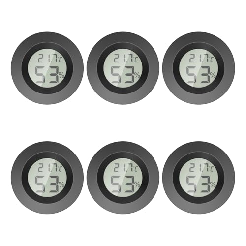 Gvolatee 6-Pak Cyfrowy Higrometr Lcd, termometr cyfrowy LCD