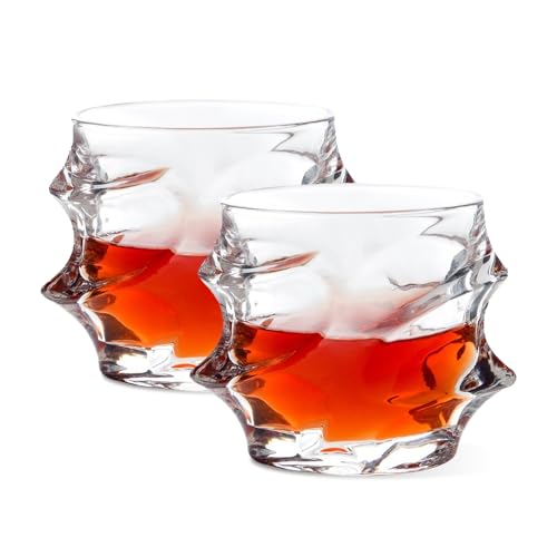 Image of UMAI Whiskey Glasses Set of 2 (270ml Each) | Diwali Gift | Lead Free Neat Whiskey Glass | Heavy Bottom Drinking Glass | Crystal Glass Diwali Gift | Glass for Drinks | Cocktail Glasses
