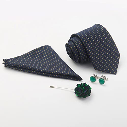 Image of BLACKSMITH Tie, Cufflink, Pocket Square, Lapel Pin, Set of 4 for Men [ Free Size ]