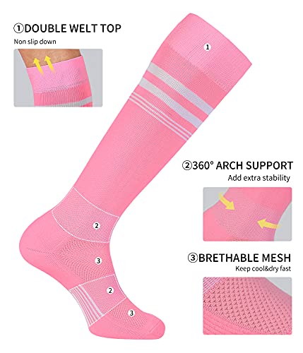 CS CELERSPORT 2/3 Pairs Soccer Softball Socks for Youth Kids, Men and Women Multi-sport Socks3