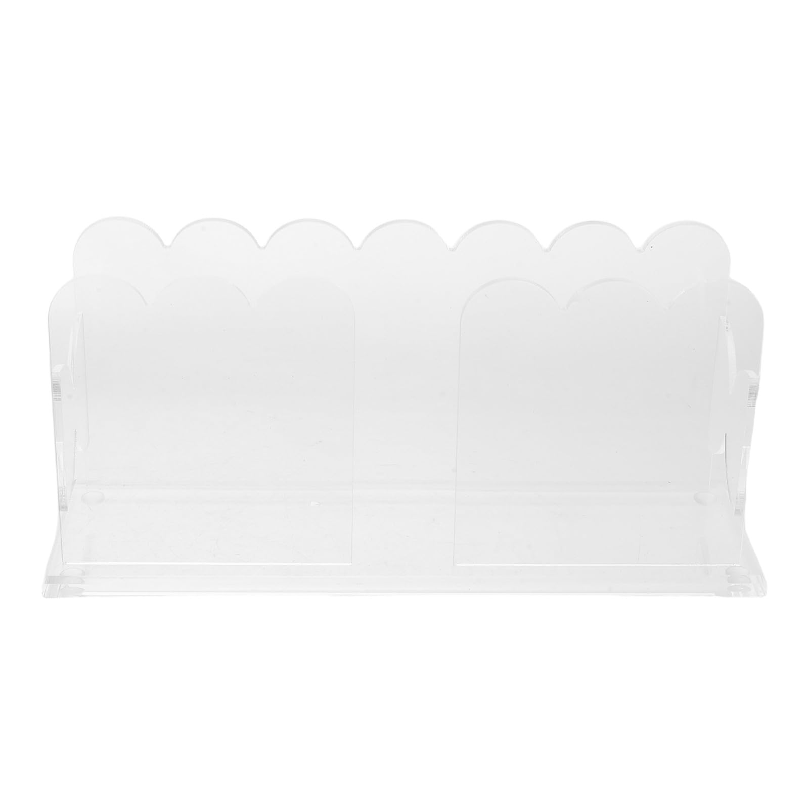 Operitacx Servilletero de acrílico transparente - Dispensador de servilletas festoneado para mesa - Soporte para toallas de mano para invitados, ideal para baño, cocina y comedor. 9 x 4,2 x 2,6
