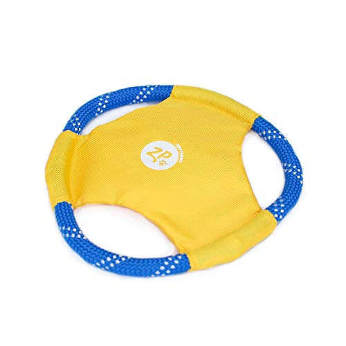 ZippyPaws - Rope Gliderz Durable Outdoor Dog Toy Flying Disc - Yellow - Image 3