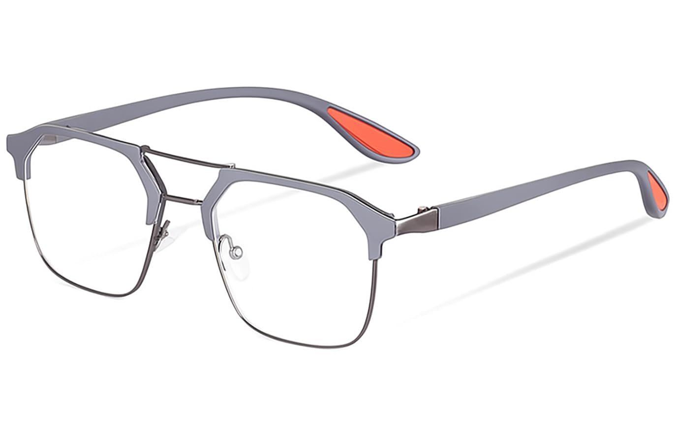 GRACY RIMS Square Luxury Style Spectacles Metal Frame For Men & Women | Blue Light Blocking | Anti Glare Zero Power | Non-Prescription Eyeglasses for Computer,Gaming & Eye Protection-image-22