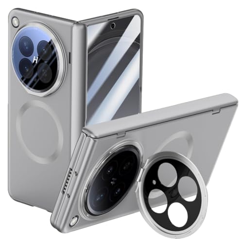 Étui avec protection de charnière pour Oppo Find N6 coque fine antichoc gris