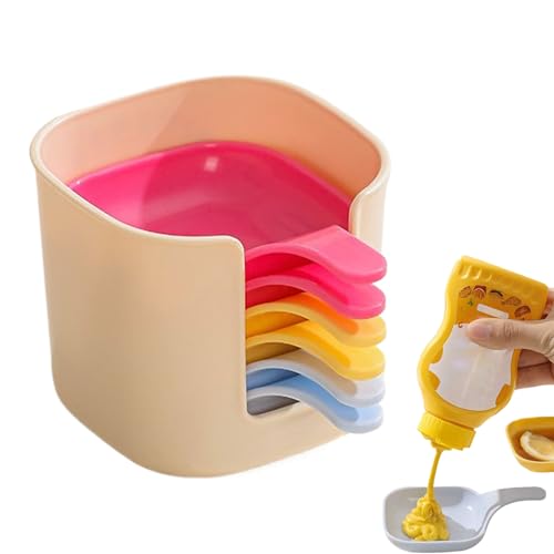 Recipientes De Salsa,Juego De Platos Y Tazas De Salsa De Remojo | 6 Piezas Plato Pequeño Con Soporte Para Cocina Picnic Barbacoa Casa