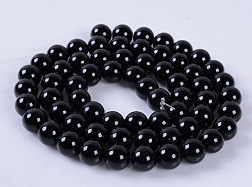 Agate noire 6mm perles en vrac LKBEADS 6MM217 pierre naturelle ronde pour création de bijoux DIY