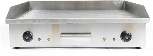 Miniatura 9 de Plancha comercial, 4400 W, 110 V, placa eléctrica de encimera plana, plancha eléctrica de acero inoxidable, control termostático ajustable para