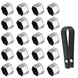 21-teiliges Set mit 17-mm- Radmutterkappen, Radschraubenkappen und Radmutternabdeckungen, passend für die meisten Automodelle, einschließlich einem Werkzeug zum Entfernen der Radmutterabdeckungen.