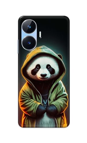 Image of Printed Hard Back Cover Case for Realme Narzo N55 Back Cover (Cartoon Panda) -1111