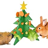 Vehomy Rabbit Foraging Toy Christmas Guinea Pig Rabbit Puzzle Foraging Toy Christmas Tree Bunny Vegetable Hay Feeder Xmas Tree Small Pet Interactive Toy for Guinea Pig Rabbit Bunny Hamster