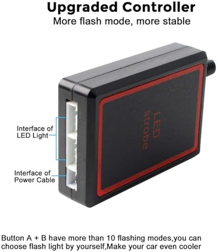 Automaze Car Police Light 8 X 4 LED With Wireless Remote, Red & Blue Police Strobe Flasher Light Dash Emergency Warning Lamp 12V