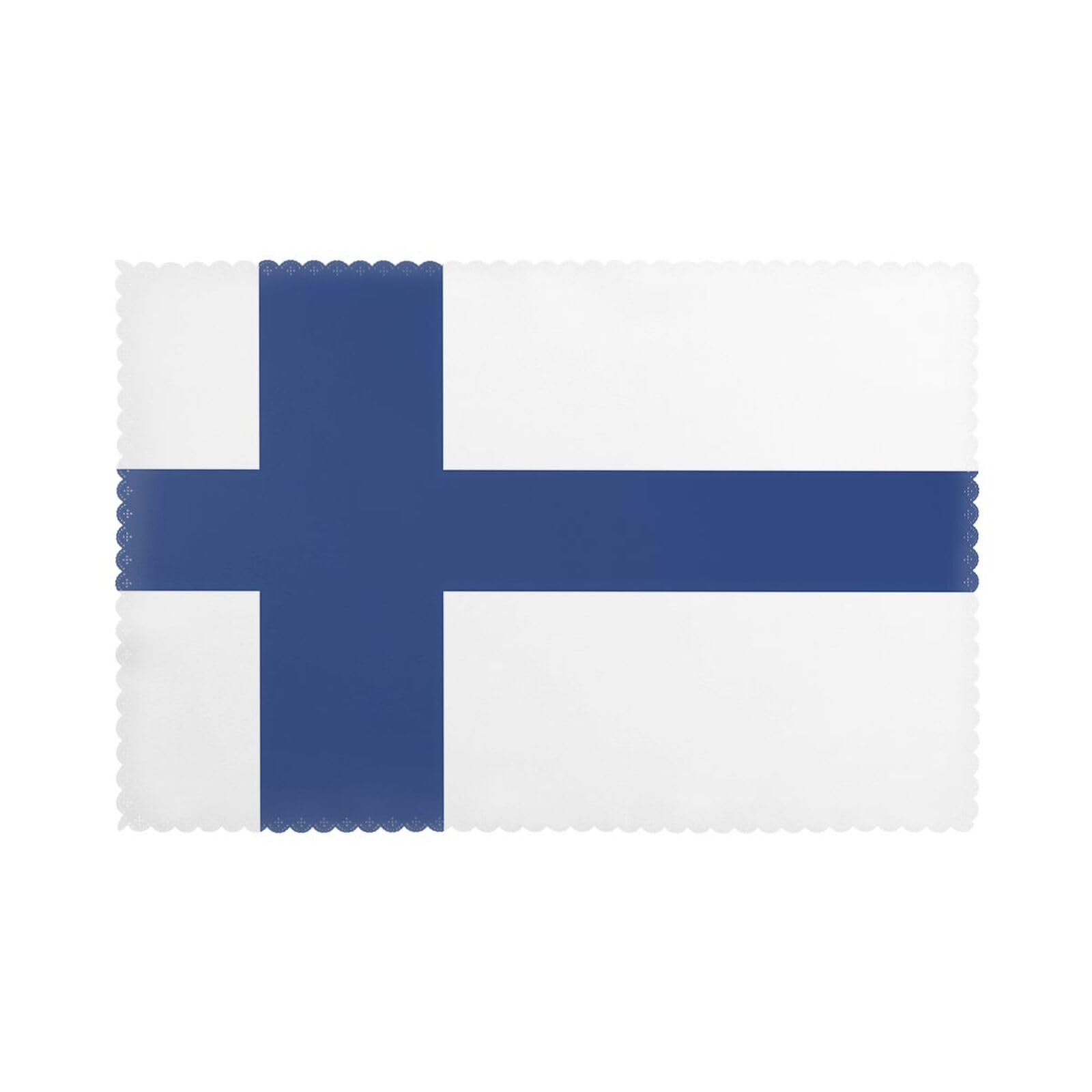 Finnish flag Printed table mat set (6 pieces) - Aesthetic upgrade for family gatherings and hotel banquets