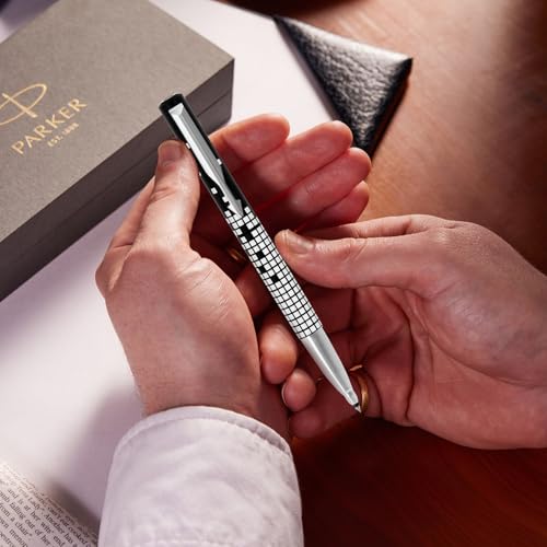 Parker Gift Set - (Parker Vector Special Edition Chrome Trim Roller Ball Pen With Parker Keychain) |1 Pen + 1 Key Chain| Gift Set | Unique Gifts For Entrepreneurs | Gift For Employees (Image - 6)