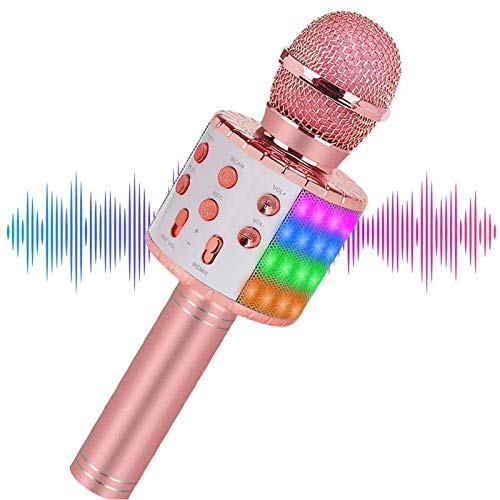 drahtloses Bluetooth-Karaoke-Mikrofon, tragbare 3-in-1-Handheld-Mikrofonlautsprecher-Weihnachtsfeier zum Geburtstag