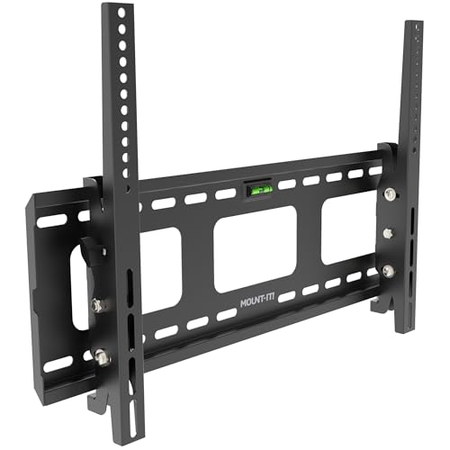 Mount-It! Tilting TV Wall Mount for 37-80 Inch Flat Screen TVs, Low Profile Bracket Supports 175 lbs, Universal VESA 600x400 mm, Adjustable Tilt to Reduce Glare, Fits 16”/24” Studs