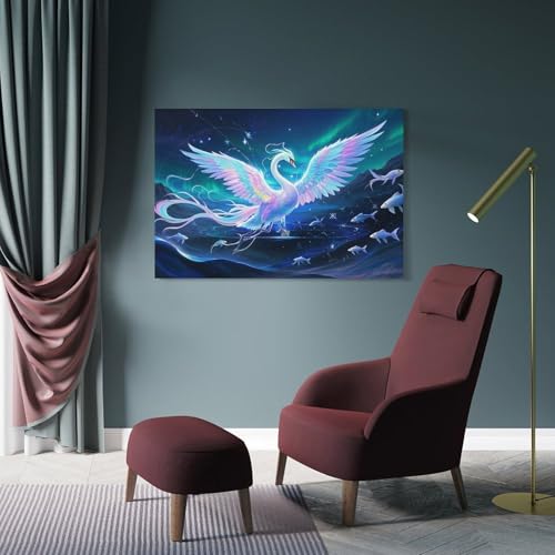 Cygne impression sur toile murale moderne multicolore 40x60