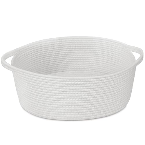 Image of Goodpick Medium Woven Rope Gift Basket Empty, 13.6 inchx 10 inchx 6 inch, White