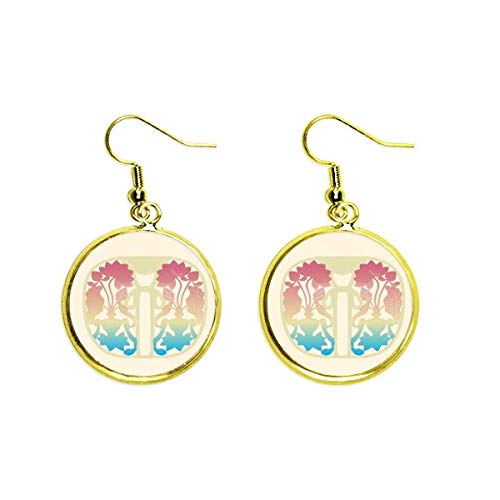Pendientes de flor amarilla antialérgicos y ligeros dorados colgantes para mujer