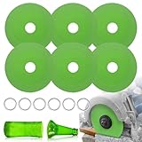 6 Stück Felsplatten Schleifscheibe, Felsplattentrennscheibe, Steinplatten-Flachschleifklinge für Keramik Glas Fliesen Steinplatten für Winkelschleifer Grün