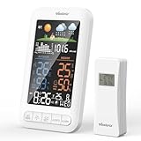 Vexloria Wireless Weather Station with Outdoor Sensor, Indoor Outdoor Thermometer Hygrometer with Barometer, Weather Forecast, 100m Range, 3 Sensor Support, UK Weather Station