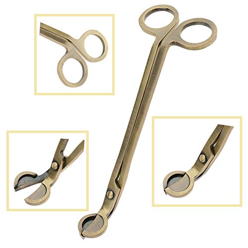 Vifoulal Kerzendochtschneider, Kerzenschneider Dochtschneider, Scherenwerkzeug aus poliertem Edelstahl, Öllampe Kerzenzubehör für Duftkerzenliebhaber (Bronze) - Image 4