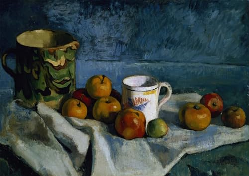 Tableau Toile Cézanne Nature morte avec coupe de fruits affiche art 60x90cm
