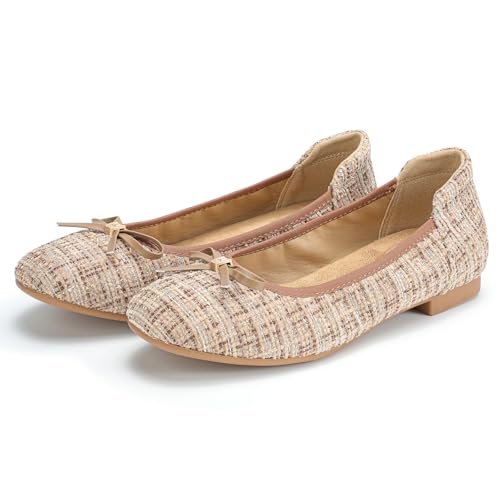 Image of Women's Comfortable Round Toe Bow Ballet Flats Shoes