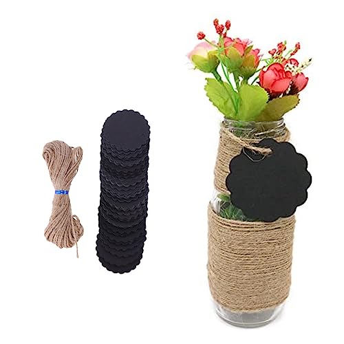 Beavorty 100pcs Kraft Tag with Twine Kraft Paper Tags Tag Marking Tags Wishing Blank Tags