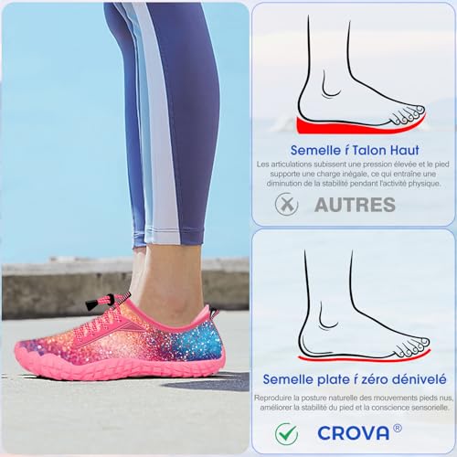 Image of Built-in Heel Grips Water Shoes for Kids Girls Boys Hiking Wide Barefoot Swim Beach Pool Big Kid