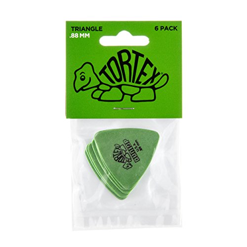 Jim Dunlop 431p.88 Tortex Triangle reproductor (Pack de 6), color verde, tamaño mediano