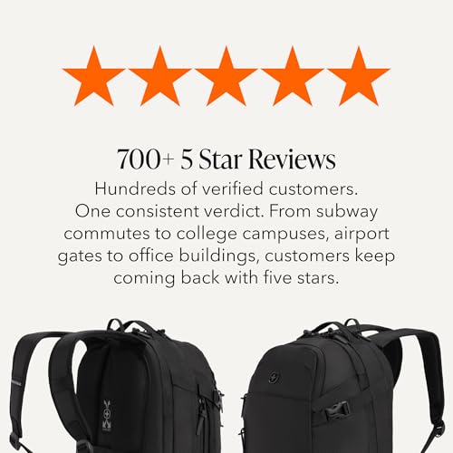 SwissGear Hybrid 30L Travel Backpack, Fits 15 inch Laptop, Men's and Women's, Black - image 8