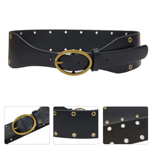 Popular Belt For Women Fashion PU Leather Belt Punk Rivet Studded Waistband Dress Sweater 2000s Girl Waist Decoration4