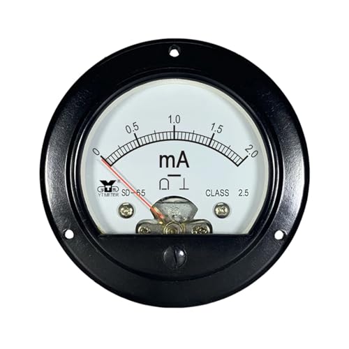 Milliampèremètre pointeur DC 2mA, petit cadran analogique circulaire 65mm - 6