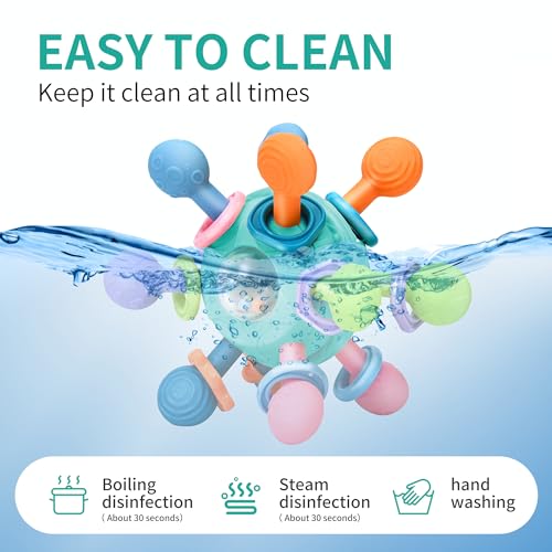 Baby-Montessori-Teething-Toys-for-0-6-6-12-Months-BPA-Free-Sensory-Toys-for-Babies-0-3-6-9-12-18-Months-Newborn-Infant-Learning-Developmental-Chew-Rattle-Toys-Shower-Gifts-for-1-2-Year-Old-Girls-Boys Baby Montessori Teething Toys for 0 6 6 12 Months BPA Free Sensory Toys for Babies 0 3 6 9 12 18 Months Newborn Infant Learning Developmental Chew Rattle Toys Shower Gifts for 1 2 Year Old Girls Boys