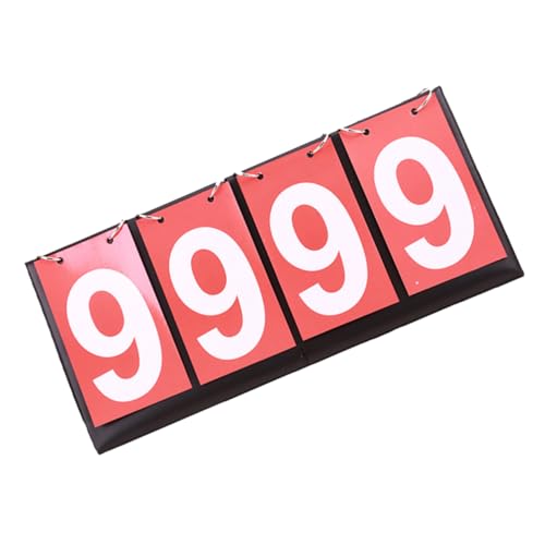 VICASKY Tabletop Scoreboard Flipper Portable Four Scoreboards for Basketball Football Easy to Read Flip Score Keeper for Sports Red
