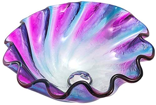 SBCGFY Vessel Sinks, Bathroom Vessel Sink Luxury Hotel Art Sink Rainbow Tempered Glass Bathroom Vessel Sink Artistic Above Counter Lavatory Basin Swirl Shape Washing Bowl Combo