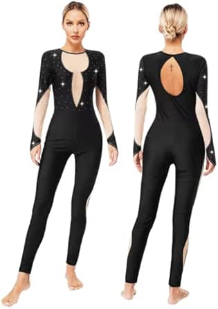 Amazon.com: JPHHRP Womens Gymnastics Ballet Unitards Jumpsuit Gymnastic ...