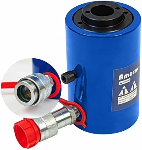 AMZCNC 20T Hydraulic Cylinder Jack Hollow Single Acting Hydraulic Ram Cylinder 4(100mm) Hydrauli...