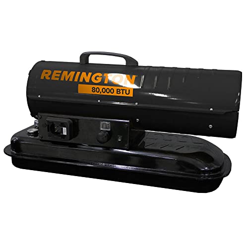 Remington REM-80TBOA-KFA-B Duo Power Battery Kerosene/Diesel Forced Air Heater w/Thermostat—80,000 BTU,Black