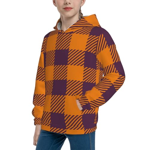 Fall Buffalo Plaid Kid Hoodies Boys Sweatshirts Girls Pullover with Pocket2
